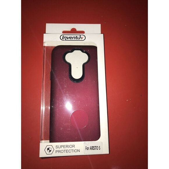 LG K31, ARISTO 5 & FORTUNE 3 INVENTUV ~ BURGUNDY HYBRID CASE - Picture 1 of 2